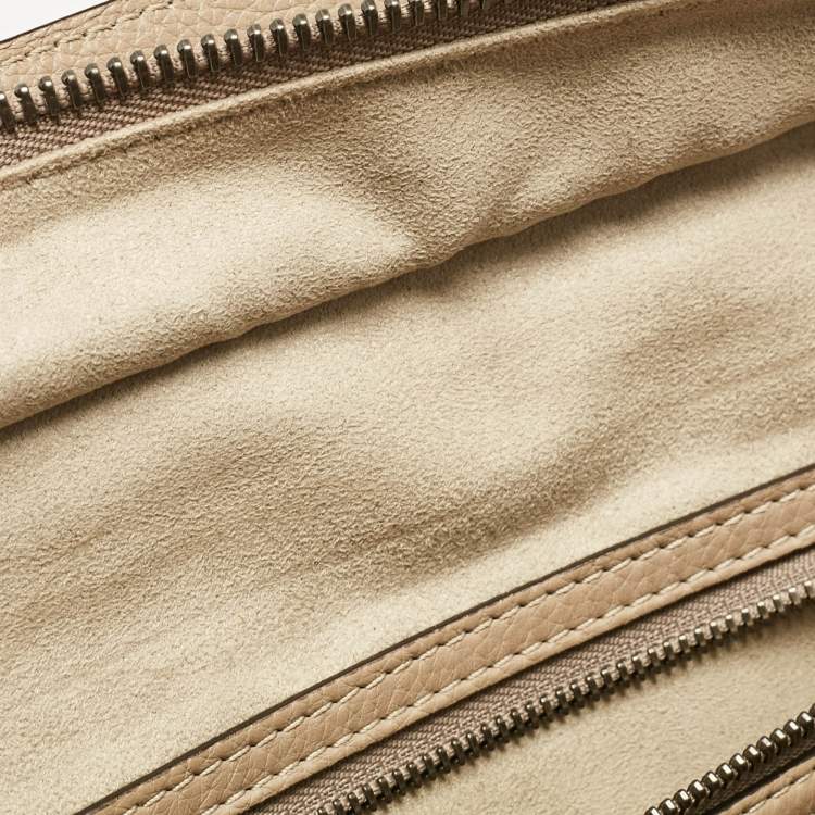 Pre Owned Celine Beige Leather Micro Luggage Tote