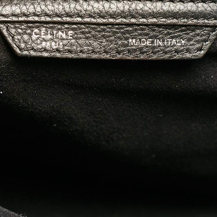 Pre Owned Celine Black Leather Mini Luggage Tote