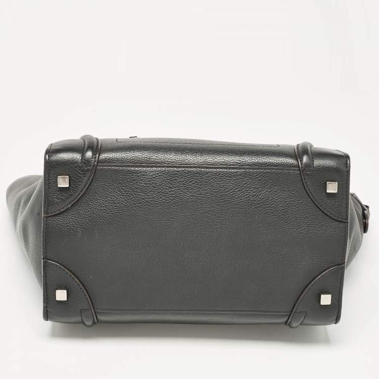 Pre Owned Celine Black Leather Mini Luggage Tote