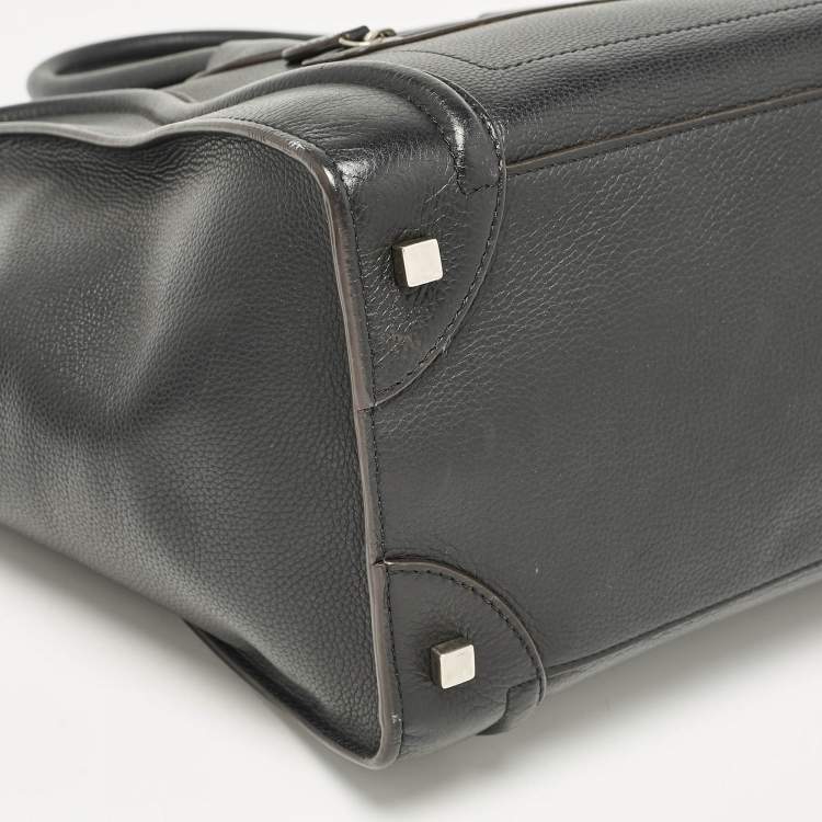 Pre Owned Celine Black Leather Mini Luggage Tote