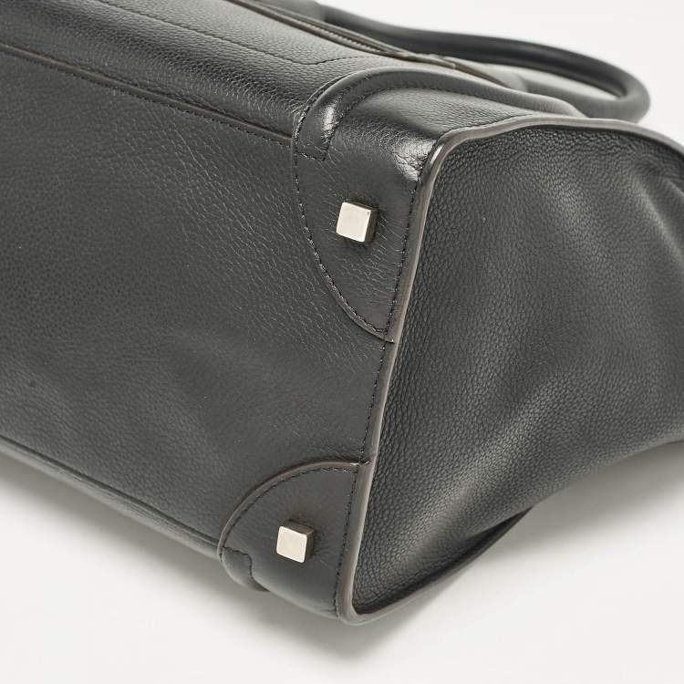 Pre Owned Celine Black Leather Mini Luggage Tote