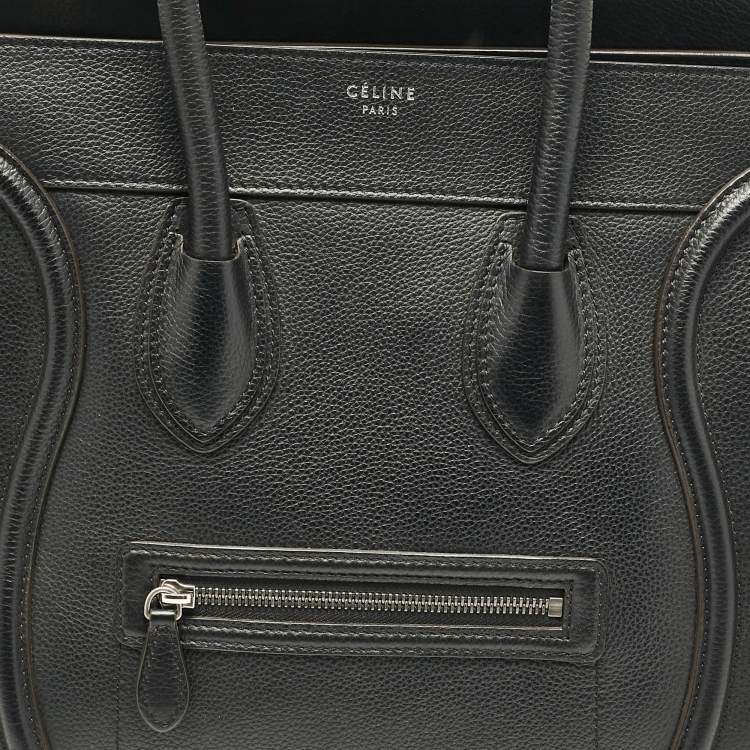 Pre Owned Celine Black Leather Mini Luggage Tote