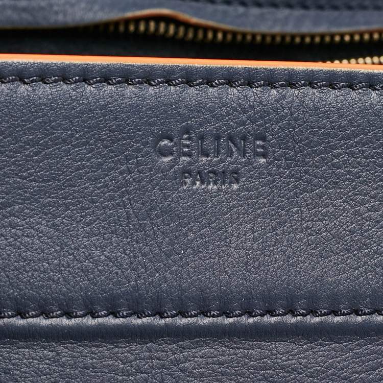 مملوكة مسبقًا Celine Navy Blue Leather Medium Phantom Luggage Tote