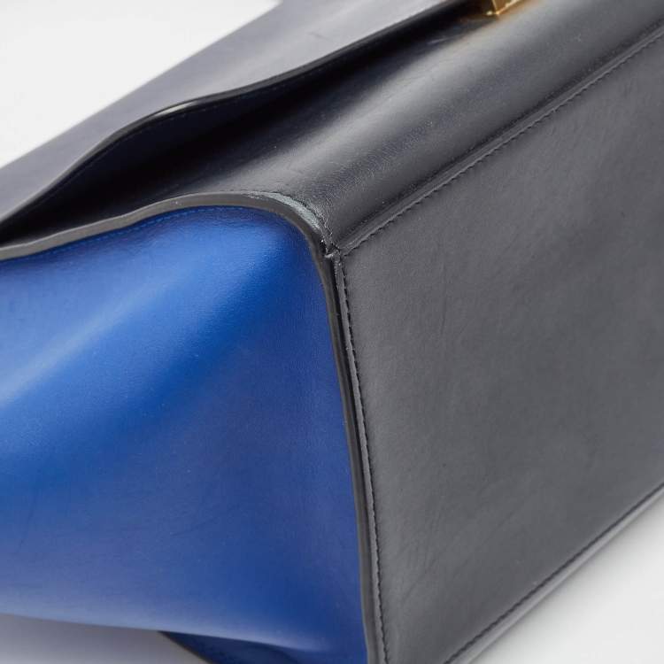 Pre Owned Celine Tricolor Leather Medium Trapeze Top Handle Bag