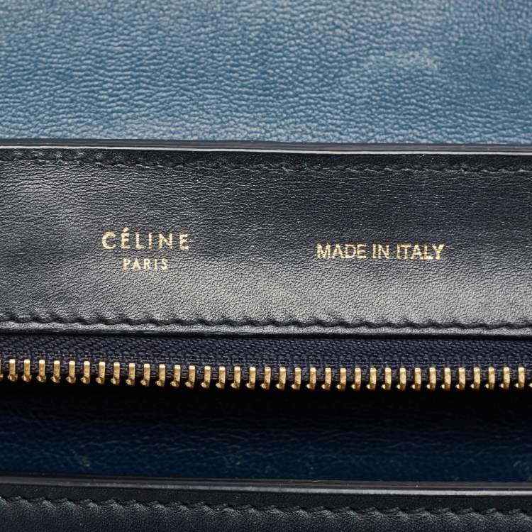 Pre Owned Celine Tricolor Leather Medium Trapeze Top Handle Bag