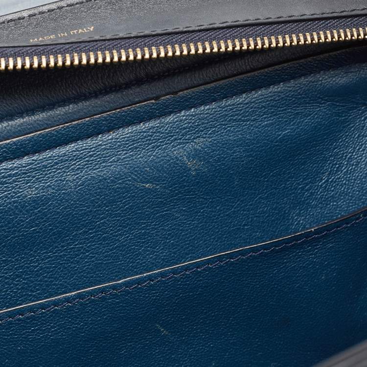 Pre Owned Celine Tricolor Leather Medium Trapeze Top Handle Bag