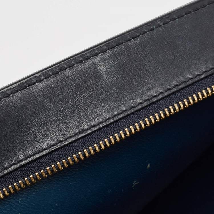 Pre Owned Celine Tricolor Leather Medium Trapeze Top Handle Bag