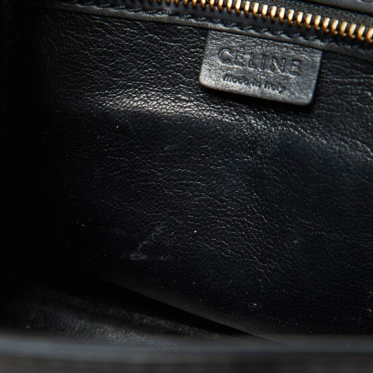 Pre Owned Celine Black Leather Nano Luggage Tote
