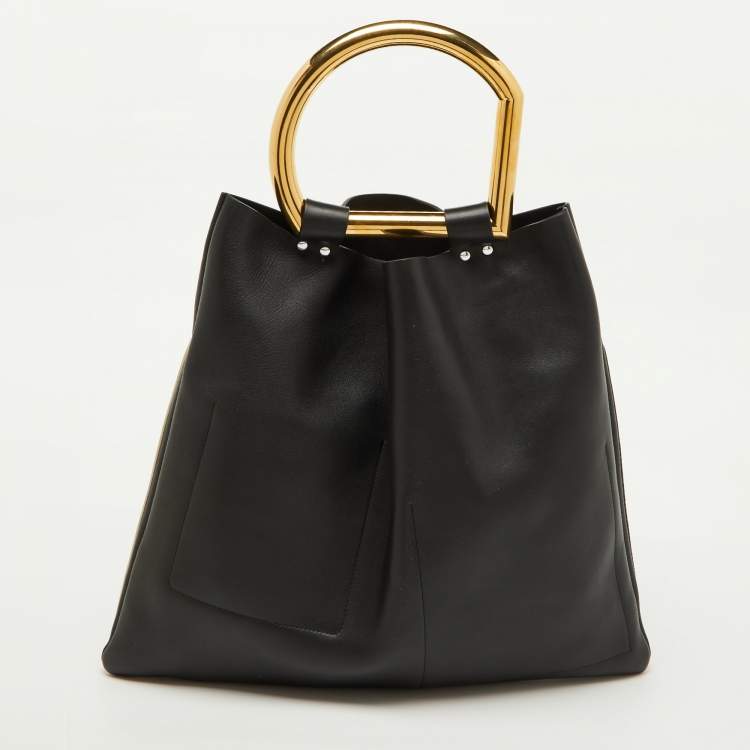 Pre Owned Celine Tricolor Leather and Suede Geometrical Bag