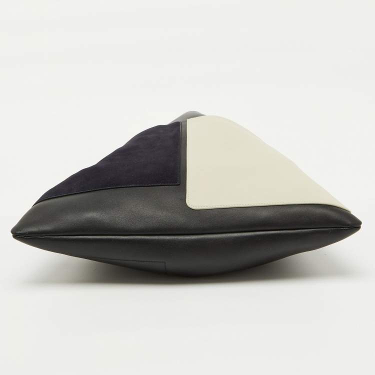 Pre Owned Celine Tricolor Leather and Suede Geometrical Bag