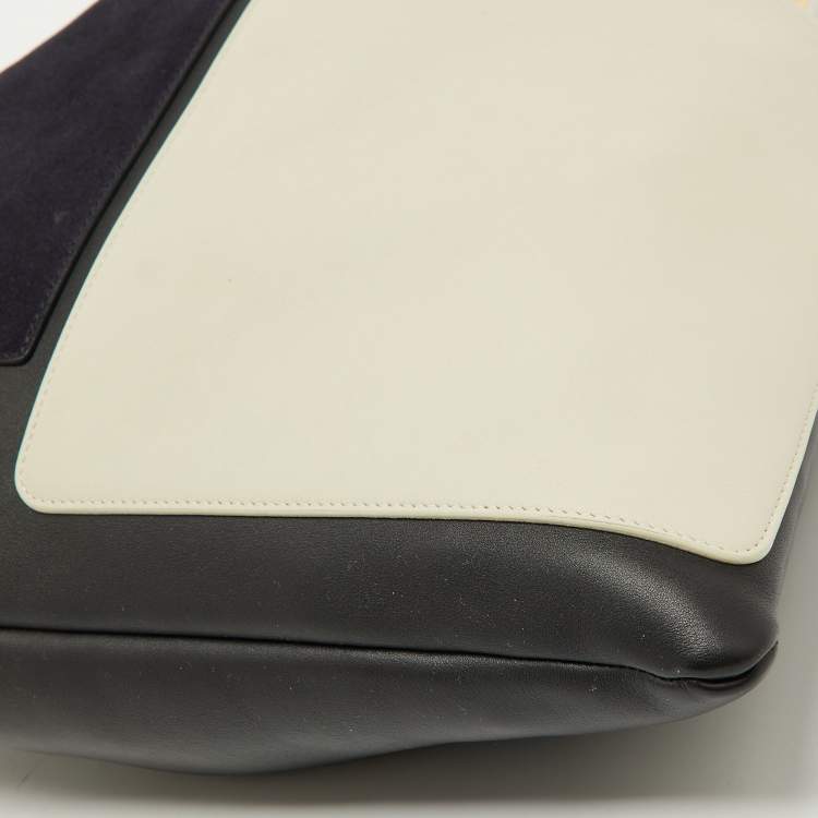 Pre Owned Celine Tricolor Leather and Suede Geometrical Bag