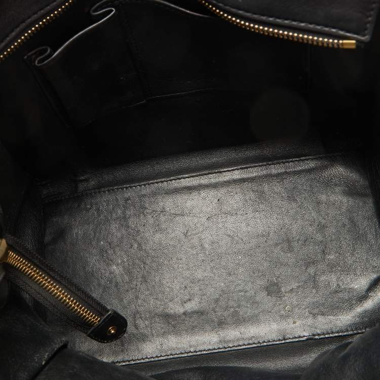 Pre Owned Celine Black Leather Mini Luggage Tote