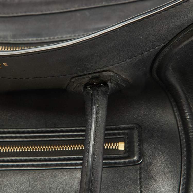 Pre Owned Celine Black Leather Mini Luggage Tote
