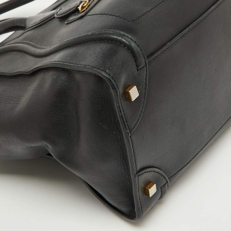Pre Owned Celine Black Leather Mini Luggage Tote