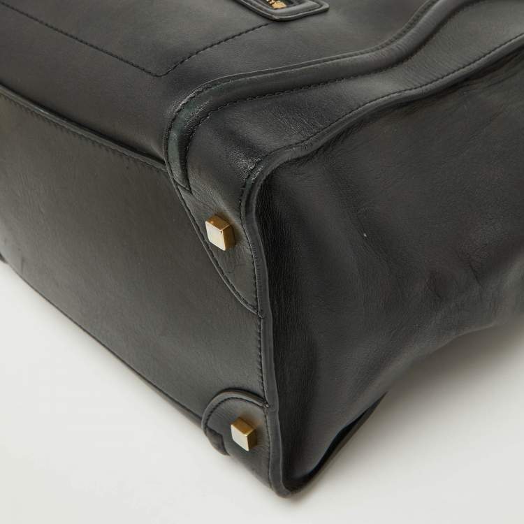 Pre Owned Celine Black Leather Mini Luggage Tote