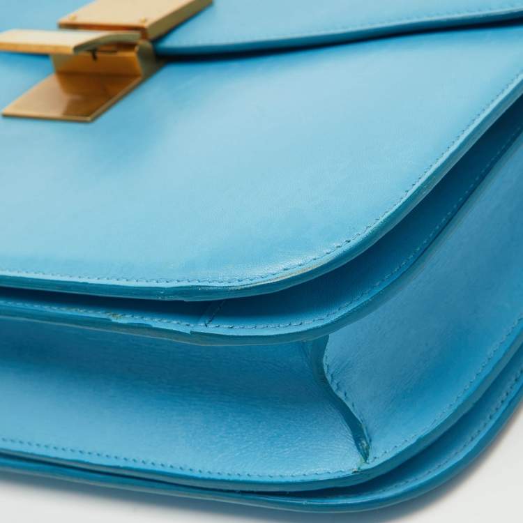 Pre Owned Celine Blue Leather Large Classic Box Shoulder Bag