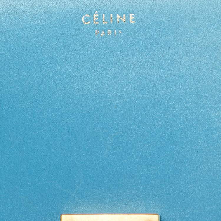 Pre Owned Celine Blue Leather Large Classic Box Shoulder Bag
