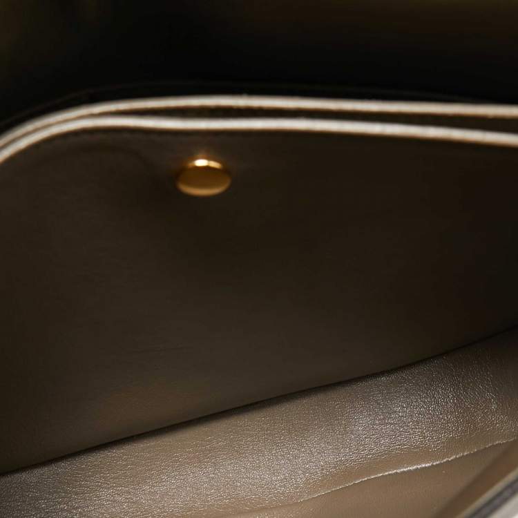 Pre Owned Celine Taupe Grey Leather Medium Trotteur Shoulder Bag