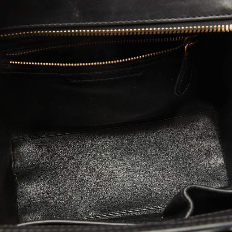 Pre Owned Celine Tri Color Lizard Leather and Suede Micro Luggage Tote