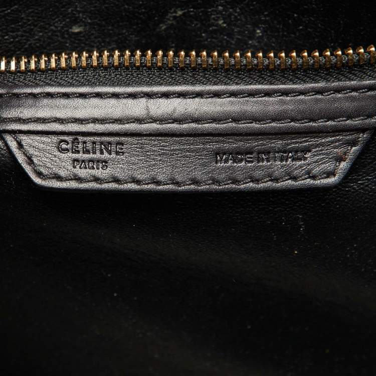Pre Owned Celine Tri Color Lizard Leather and Suede Micro Luggage Tote