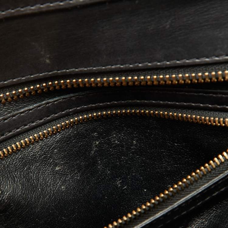 Pre Owned Celine Tri Color Lizard Leather and Suede Micro Luggage Tote