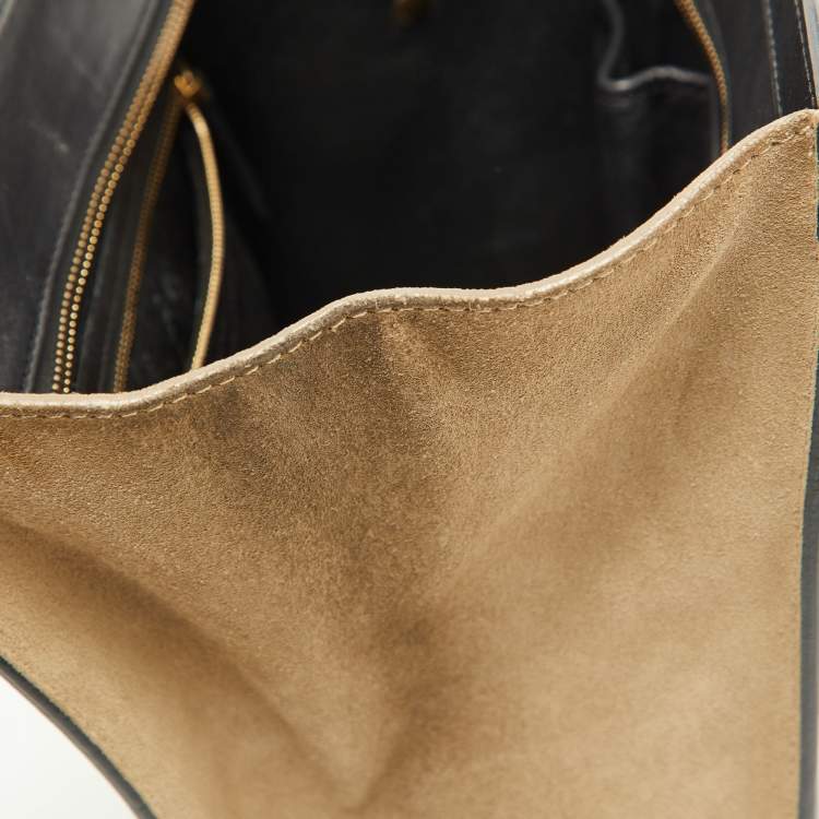 Pre Owned Celine Tri Color Lizard Leather and Suede Micro Luggage Tote