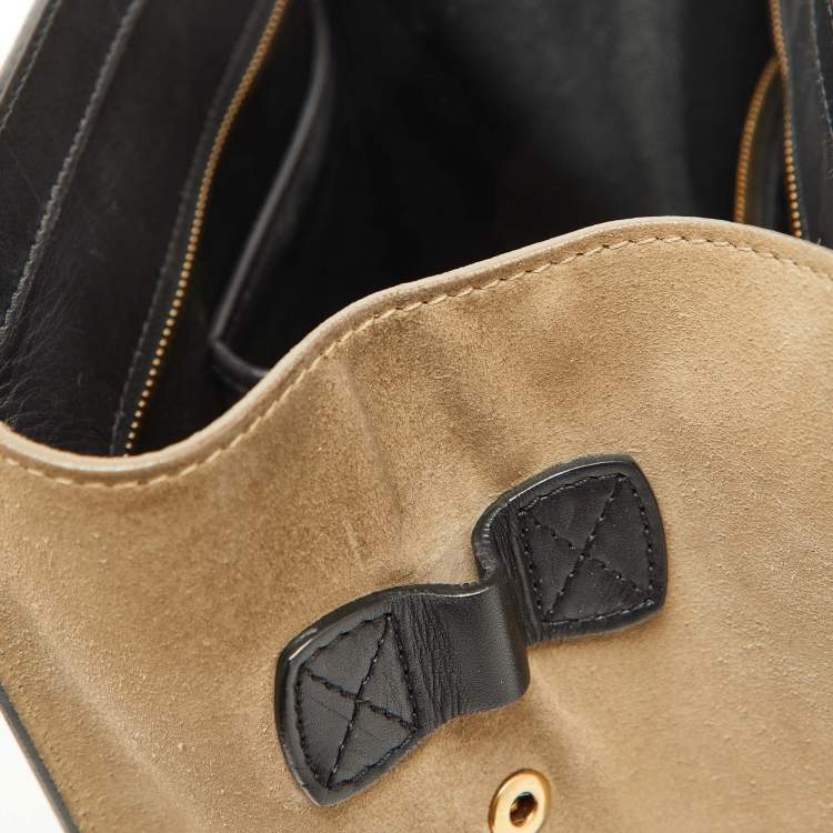 Pre Owned Celine Tri Color Lizard Leather and Suede Micro Luggage Tote