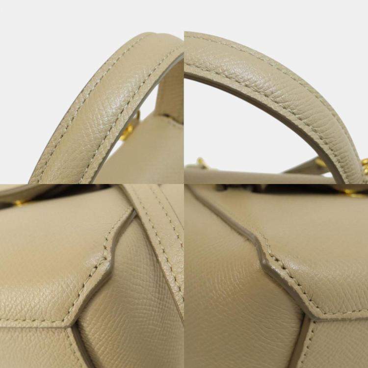 Pre Owned Celine Beige Calfskin Nano Belt Handbag