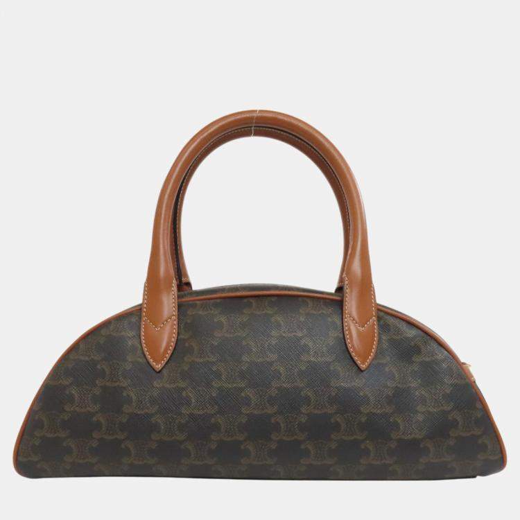 Pre Owned Celine Dark Brown Triomphe Handbag