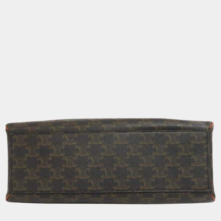 Pre Owned Celine Dark Brown Triomphe Handbag
