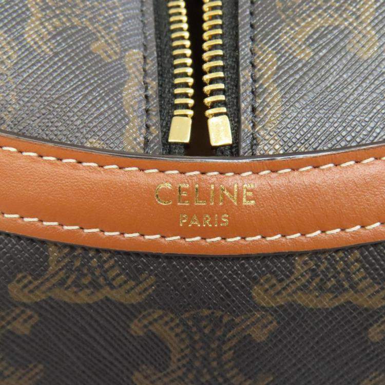 Pre Owned Celine Dark Brown Triomphe Handbag