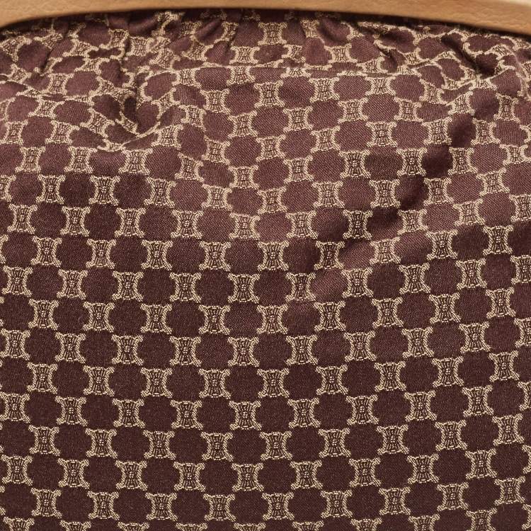 Pre Owned حقيبة كلتش سيلين إطار قماش ماكادام بني داكن/بيج