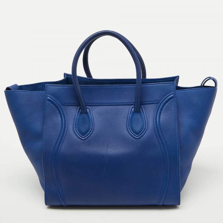 Pre Owned Celine Royal Blue/Orange Leather Medium Phantom Tote