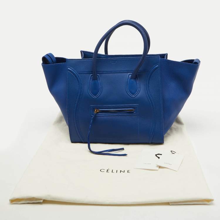 Pre Owned Celine Royal Blue/Orange Leather Medium Phantom Tote