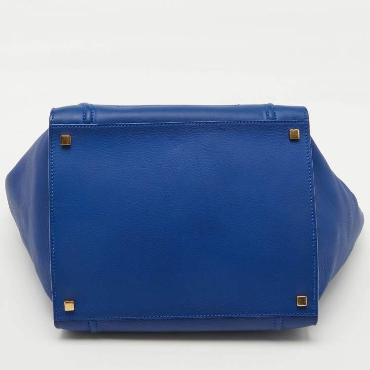 Pre Owned Celine Royal Blue/Orange Leather Medium Phantom Tote