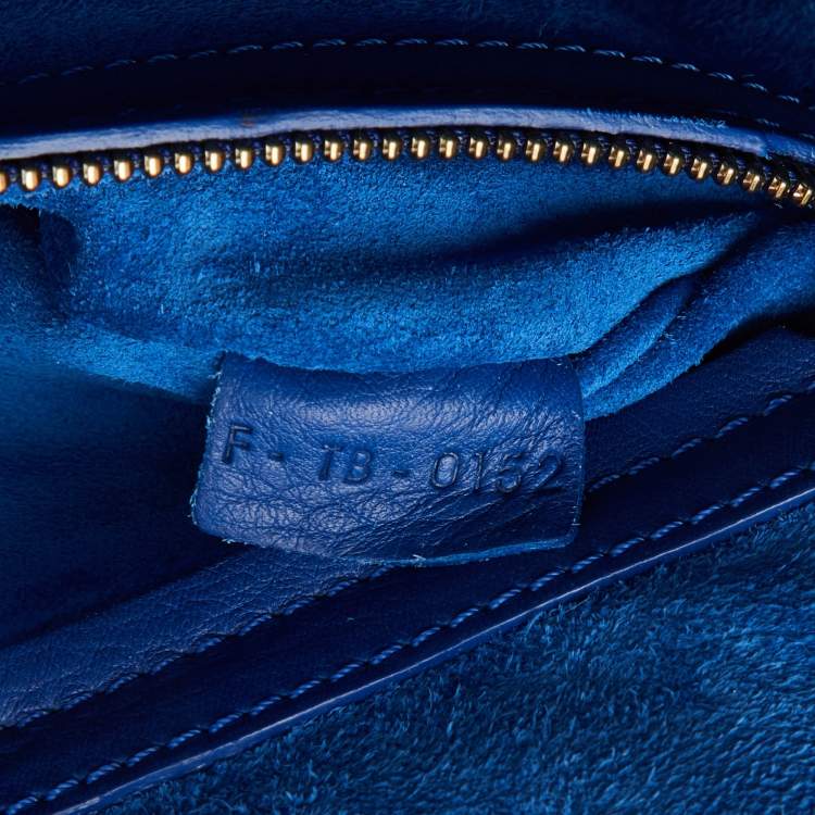 Pre Owned Celine Royal Blue/Orange Leather Medium Phantom Tote