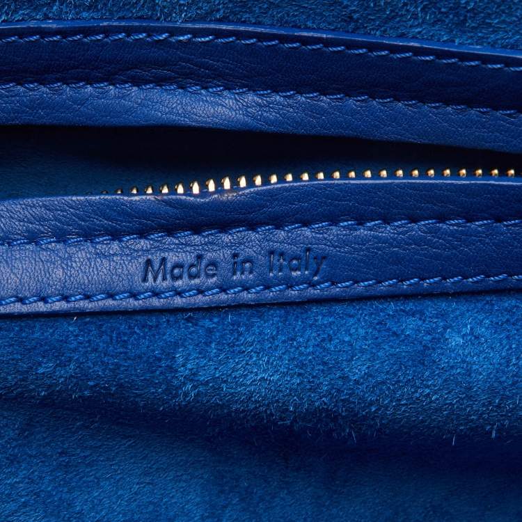 Pre Owned Celine Royal Blue/Orange Leather Medium Phantom Tote