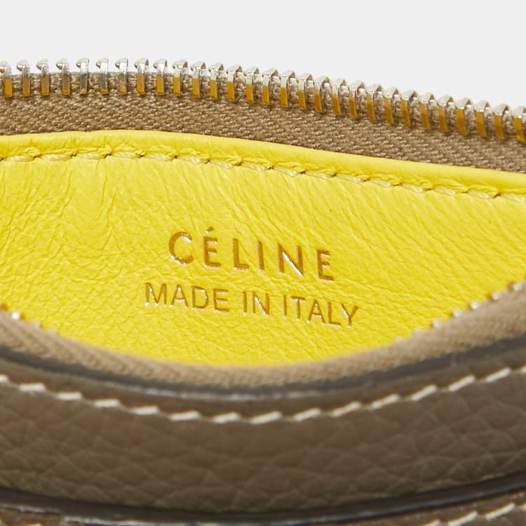 Pre Owned Celine Grey Leather Zip Card Holder