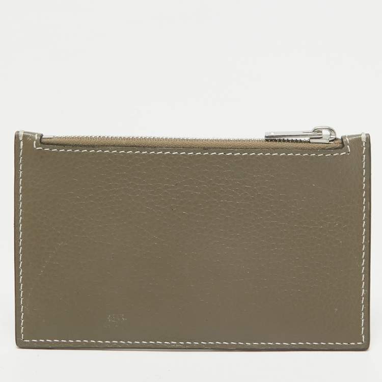 Pre Owned Celine Grey Leather Zip Card Holder