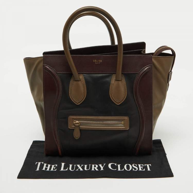 Pre Owned Celine Multicolor Leather Mini Luggage Tote
