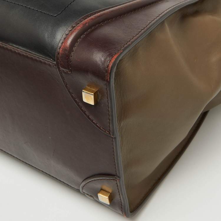 Pre Owned Celine Multicolor Leather Mini Luggage Tote