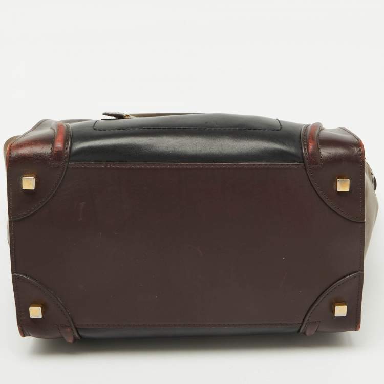 Pre Owned Celine Multicolor Leather Mini Luggage Tote