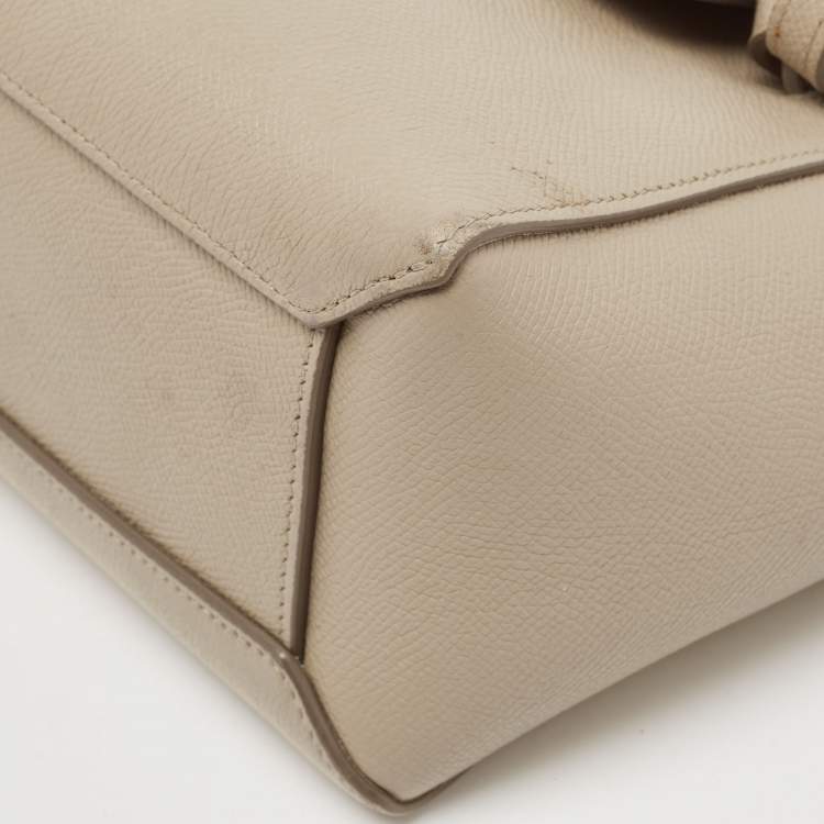 Pre Owned Celine Beige Leather Nano Belt Top Handle Bag