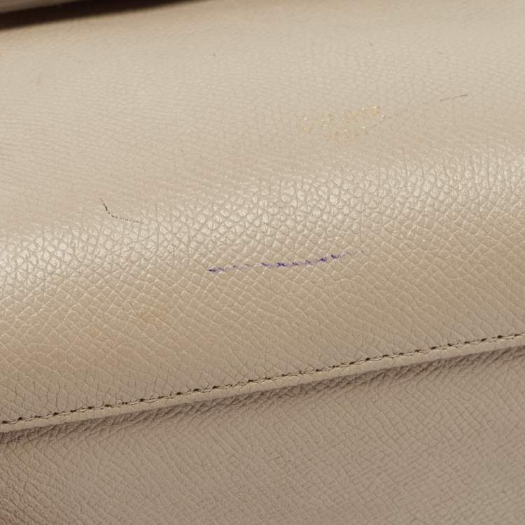 Pre Owned Celine Beige Leather Nano Belt Top Handle Bag