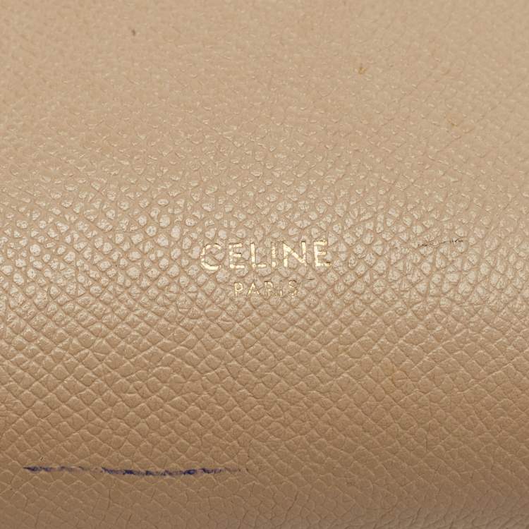 Pre Owned Celine Beige Leather Nano Belt Top Handle Bag