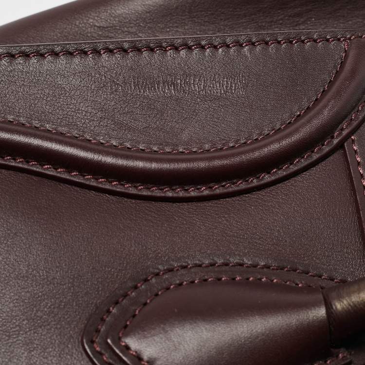 Pre Owned Celine Burgundy Leather Mini Luggage Tote