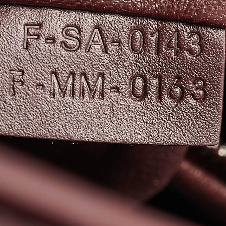 Pre Owned Celine Burgundy Leather Mini Luggage Tote