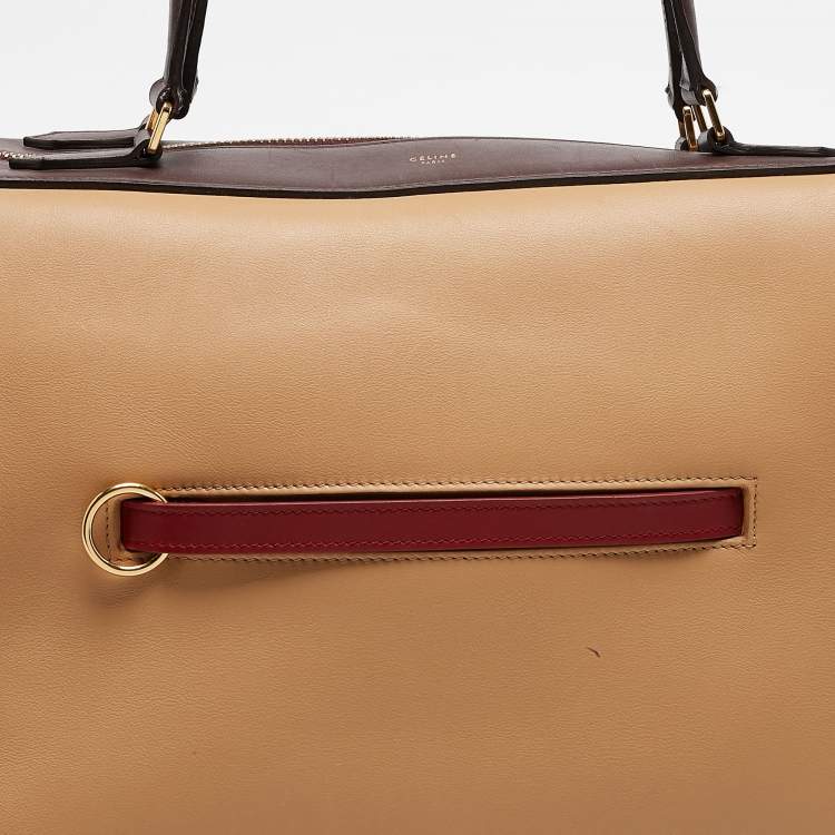 Pre Owned Celine Tricolor Leather Small Ring Satchel