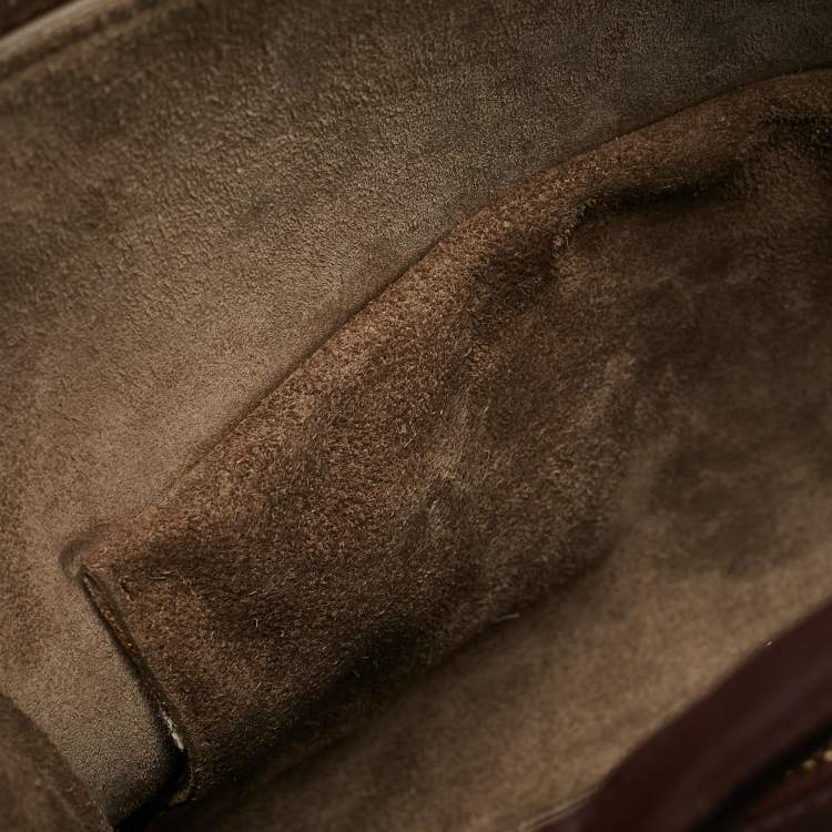 Pre Owned Celine Tricolor Leather Small Ring Satchel