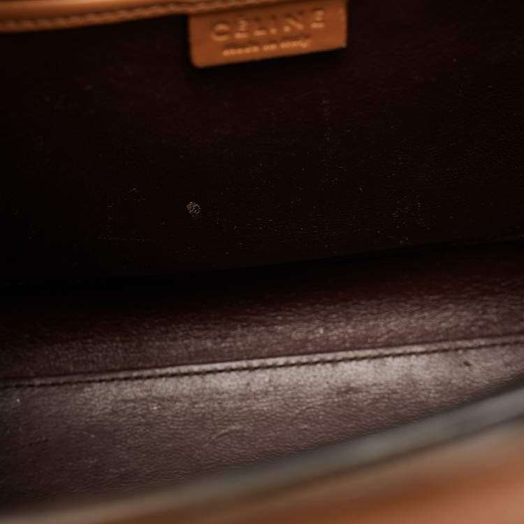 Pre Owned Celine Tricolor Leather Nano Luggage Tote